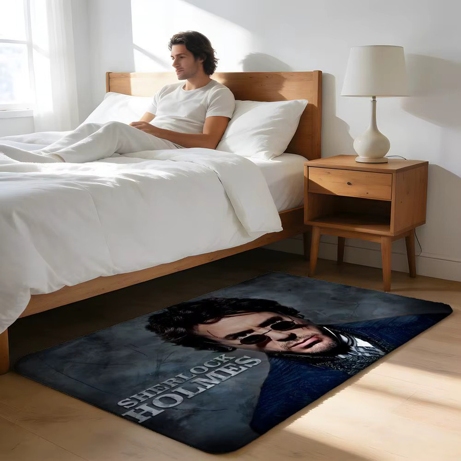 S-Sherlock Bodenmatte aus Flanell in Weiß und Multicolour, rutschfest und saugfähig für Badezimmer, Küche oder Eingangsbereich - Bild 3