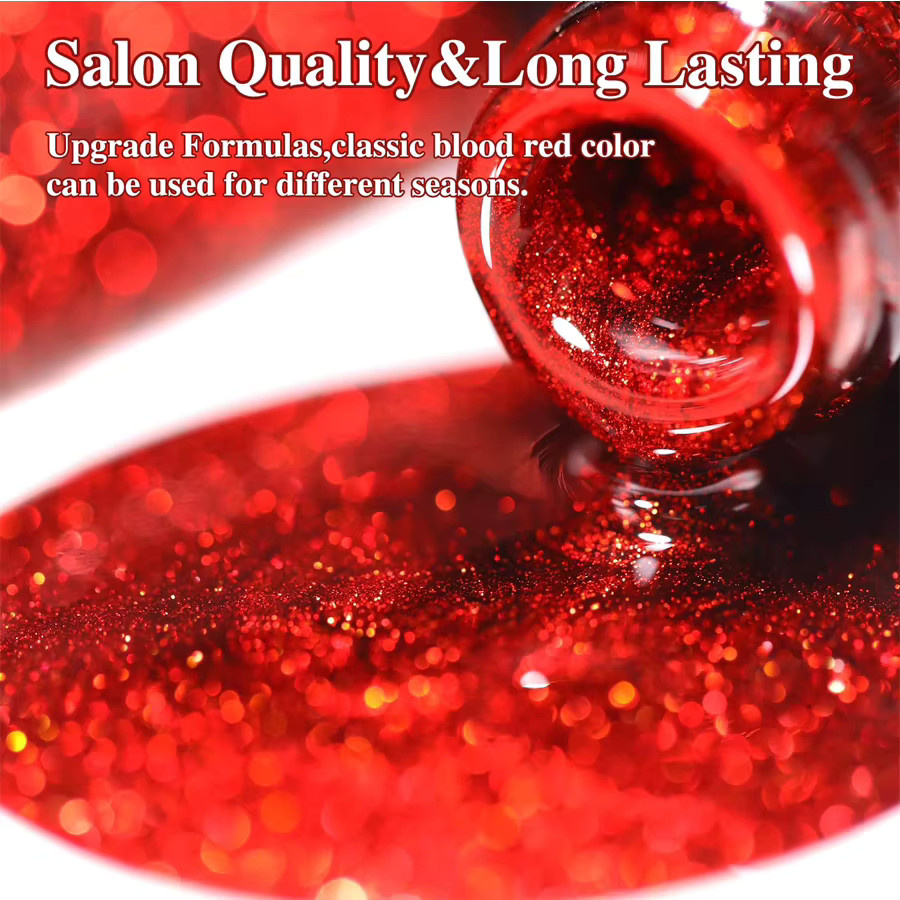 QAZIXU Nagellack Gel, Red Cat Eye, 10 ml - Bild 2