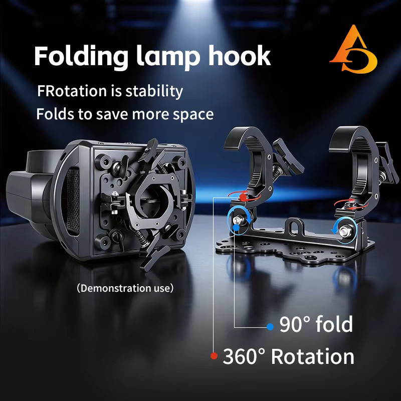 Klappbare Aluminium-Traversenrohrklemmen in Schwarz für Moving Head Bühnenbeleuchtung, belastbar bis 200 kg, passend für Beam 230W 280W 7R 10R - Bild 2
