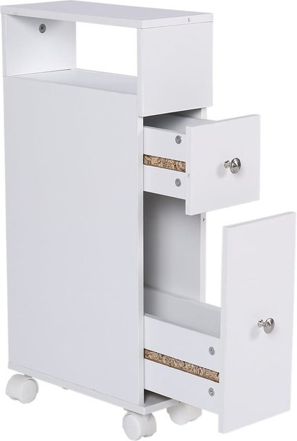 HappyHome Badschrank mit Rollen HBS01 in Weiß - Bild 1