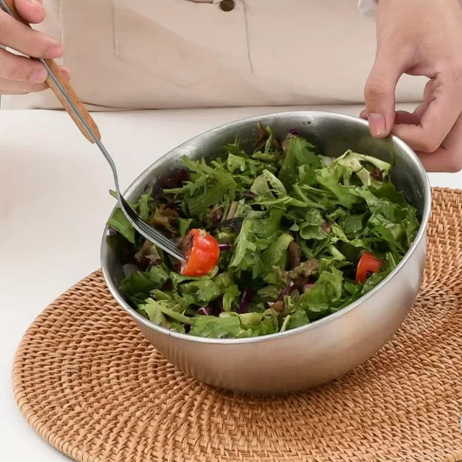 BAIJL Salatschüssel aus Edelstahl in Silber für Obst, Gemüse, Reis oder Nudeln - Bild 4