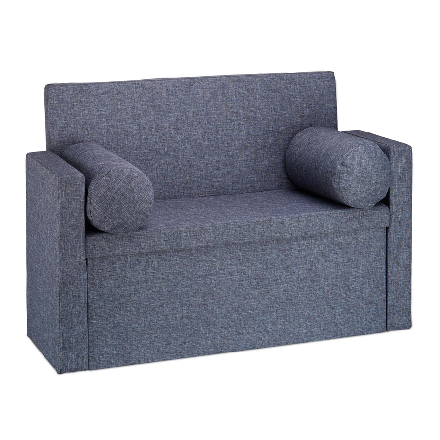 Relaxdays Sitzbank aus Leinen in Grau mit Rückenlehne und Stauraum, faltbar, B/H/T: 115 x 75 x 47 cm - Bild 2