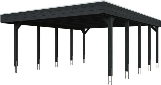 SKANHOLZ Carport Friesland aus Fichte mit EPDM-Flachdach in Anthrazit und Schwarz, B/T: 546 x 708 cm - Bild 4
