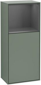 V&B Finion Seitenschrank für das Badezimmer mit LED-Beleuchtung, Glasfachboden und Tür, geölt und lackiert, B: 41,8 cm, H: 93,6 cm - Bild 1
