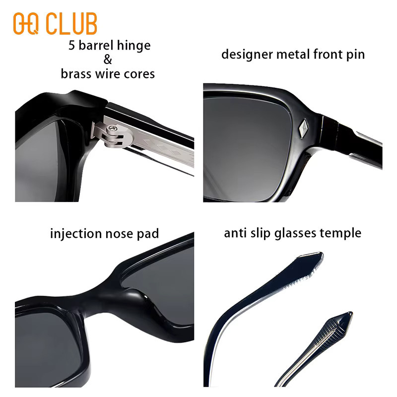 O-Q CLUB Sonnenbrille, Vollrand, Square, Kunststoff, Schwarz, Unisex - Bild 5