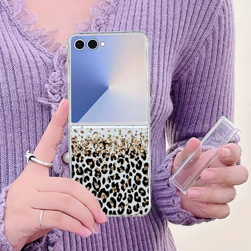 Bunte Leopardenmuster Handyhülle aus hartem PC für Samsung Galaxy Z Flip 6 5G, transparente Klarsichthülle in Multicolour - Bild 2