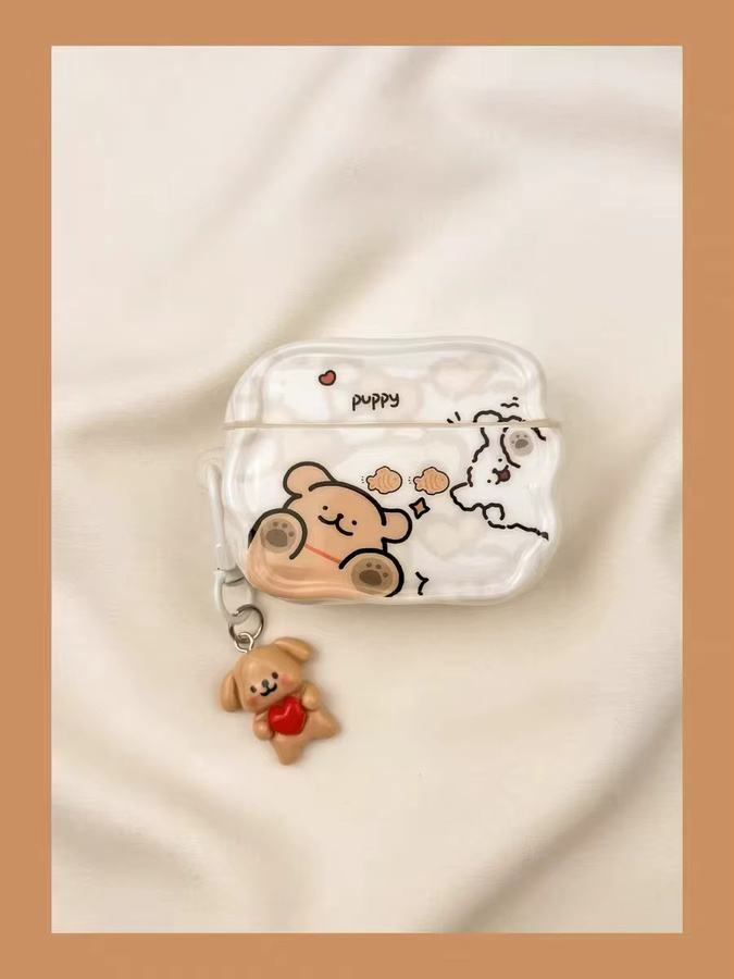 Schutzhülle mit Anhänger für Apple AirPods Pro, AirPods 1, 2, 3 und 4 im Design Süße und saure Tomatensauce mit Schokoladenkeksen, transparent - Bild 1