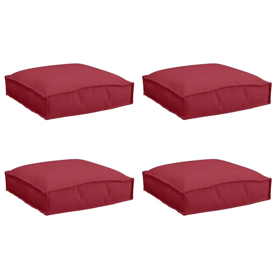 Set mit 4 quadratischen Kissen von vidaXL in Weinrot aus pflegeleichtem Oxford-Stoff, B/T/H: 40 x 40 x 8 cm - Bild 2