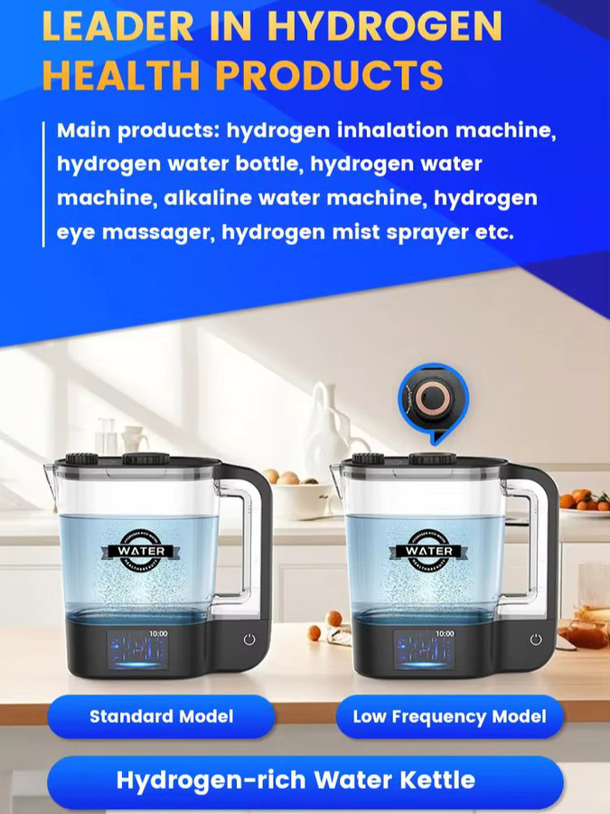 CAWOLO Wasserstoff-Wasser-Ionisator Krug mit SPE PEM-Technologie, 64 Unzen, Schwarz/Transparent - Bild 6