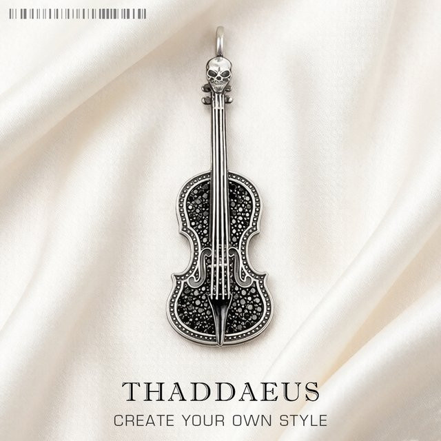 Thaddaeus Anhänger Schädel, 925 Silber, Vintage, Unisex - Bild 1