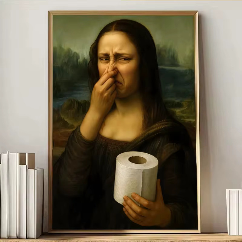 Potdemiel Leinwandbild für die Toilette mit abstrakter Kunst in Mehrfarbig, Vintage Wandkunst für Waschraum und Flur - Bild 2