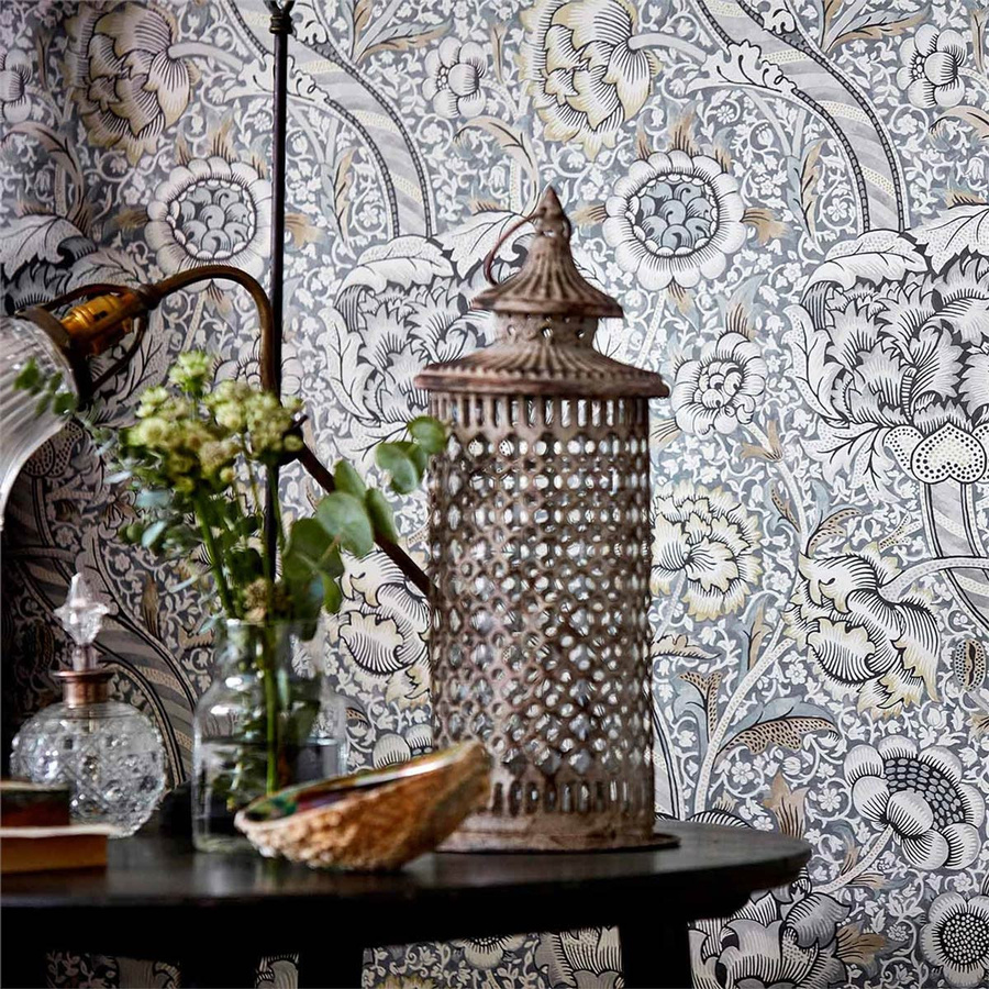 Morris & Co. Tapete Art Nouveau Floral Botanical in Grey/Stone aus Vlies - Bild 1
