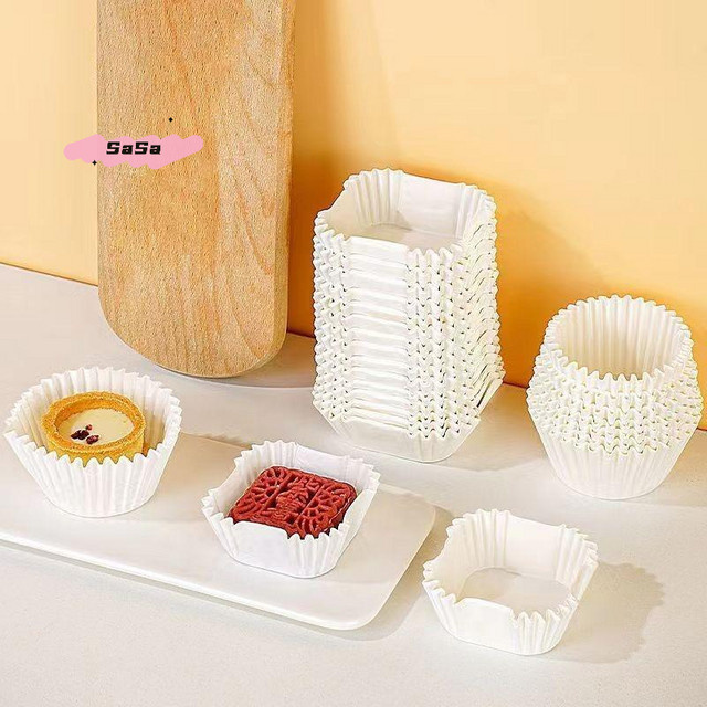 Xue Meiniang Mooncake Papierhalter, quadratische Brownie-Liner aus weißem Papier, ölbeständig, 45–62 mm - Bild 1