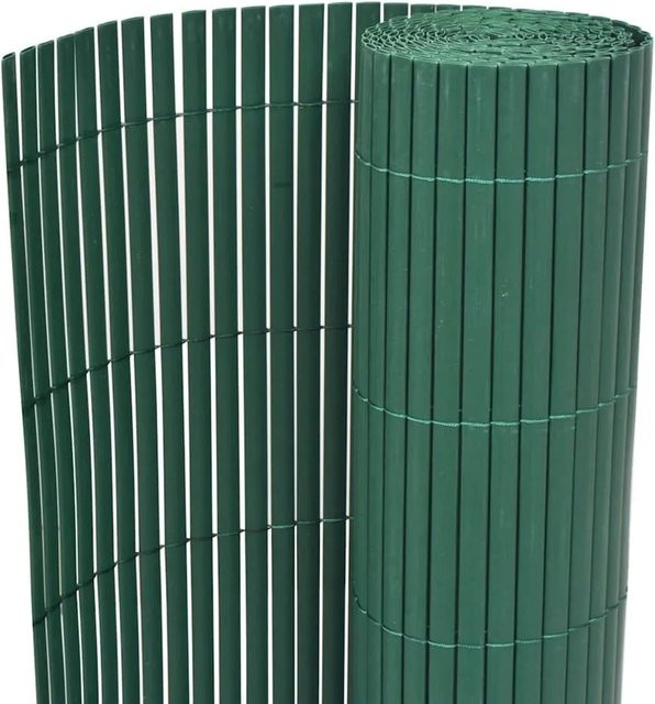 vidaXL Sichtschutzmatte Gartenzaun Doppelseitig aus PVC in Grün, Höhe: 90 cm, Breite: 300 cm - Bild 1