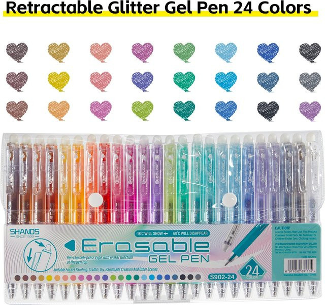 Bunte löschbare Gelstifte mit 0,7 mm feiner Spitze in der Geschenkbox für Schulbedarf, Multicolor - Bild 1