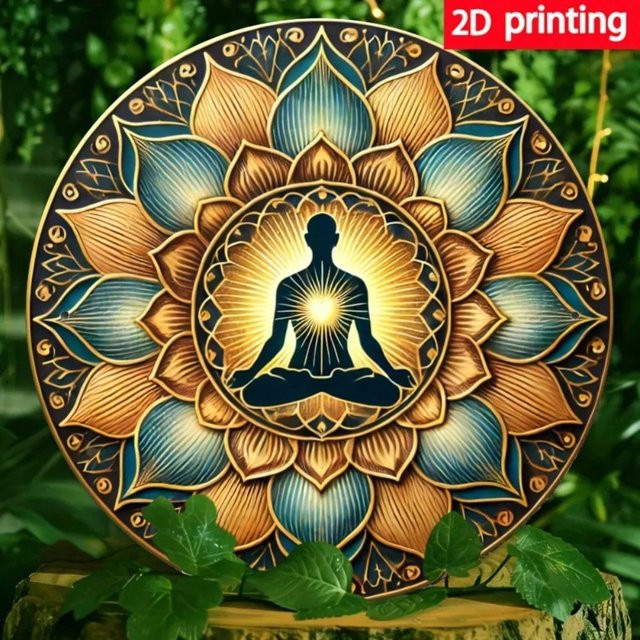 CIFBUY Wandkunst Lotus-Muster Mandala Zen Silhouette in Multicolour - Bild 1