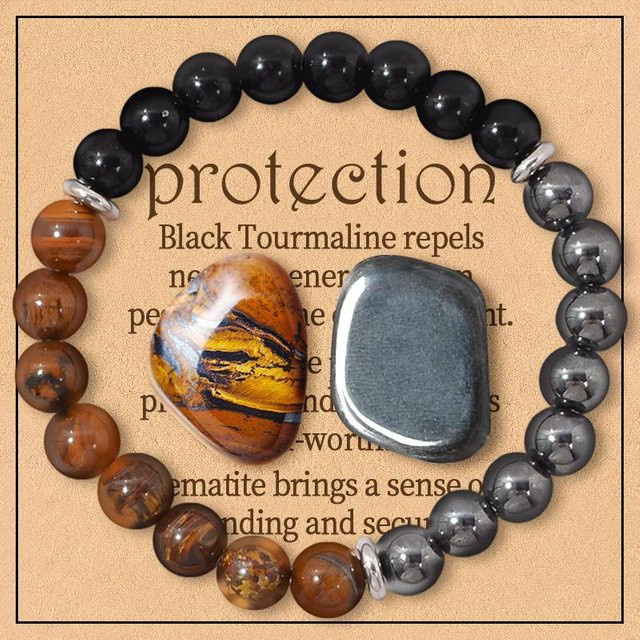 Lucky Star Jewelry Armbänder, Tigerauge, Obsidian, Hämatit, Unisex - Bild 1