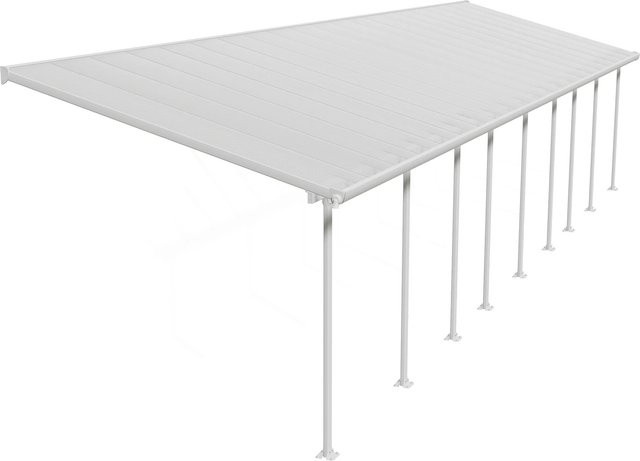 Palram Canopia Terrassenüberdachung Feria Weiß mit integrierten Regenrinnen und Verankerungsstangen Breite: 300 cm - Bild 1