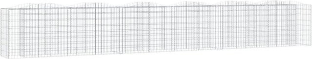 Furnicato Gabionen-Hochbeet mit Hochbogen aus verzinktem Eisen in Silber, B/T/H: 600 x 50 x 100 cm - Bild 1
