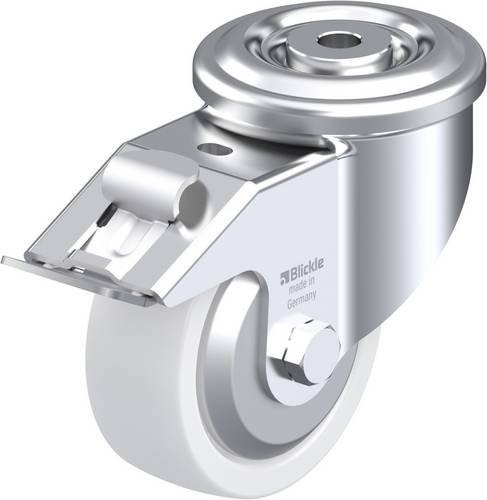 Blickle Lenkrolle LKR-SPO 100K-FI-FA mit Feststeller in Silber und Weiß, Rad-Durchmesser: 100 mm, Tragfähigkeit: 350 kg - Bild 1