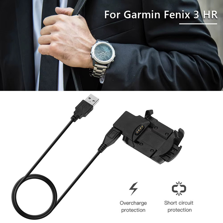 Smartwatch Ladegerät Dock für Fenix 3 und Fenix 3 HR, 5V 700mA Clip Lade Station, Schwarz - Bild 3