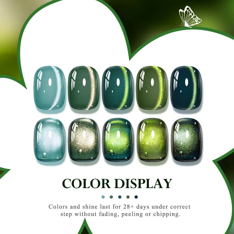 MEET ACROSS Green Shadow Magnetischer Gel-Nagellack, 7 ml, Glänzend - Bild 4