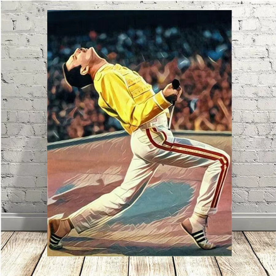 YUTTEE 5D DIY Diamantmalerei Freddie Mercury Porträt als Kreuzstich-Stickerei mit Rundsteinen - Bild 2