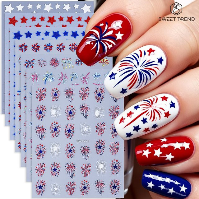 SWEET TREND Nagelaufkleber, 7 Stück, Glänzend, Unisex - Bild 1