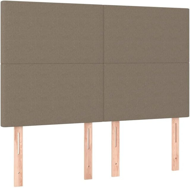 vidaXL LED Kopfteil Taupe mit USB-Ladeanschluss und integrierter Beleuchtung, Breite: 144 cm, Tiefe: 5 cm, Höhe: 118 bis 128 cm - Bild 1