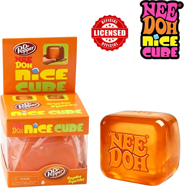 Schylling Nee Doh, Niedlicher Orangefarbener Würfel, Weiches Sensorisches Fidget-Spielzeug, Stressabbau, Schreibtisch-Spielzeug, orange - Bild 1
