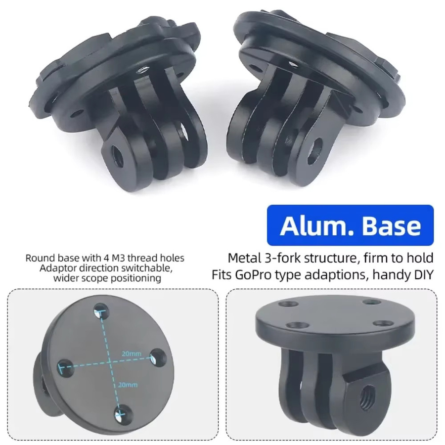 Garmin Concave Female Base Fahrradcomputer-Ständeradapter mit umschaltbarer Richtung, Schnellspanner und GoPro-Halterung in Schwarz - Bild 4