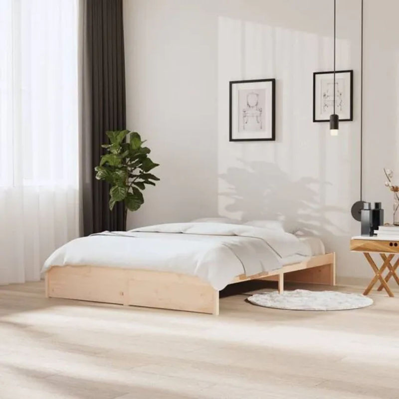Massivholzbett Vidaxl aus Kiefer in Braun, Modernes Skandinavisches Design, B/T: 160 x 200 cm - Bild 1