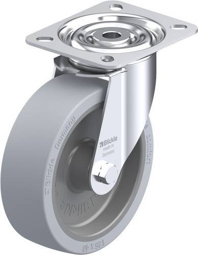 Blickle Lenkrolle LI-POSI 125G-SG in Grau, Rad-Durchmesser: 125 mm, Tragfähigkeit: 120 kg - Bild 1