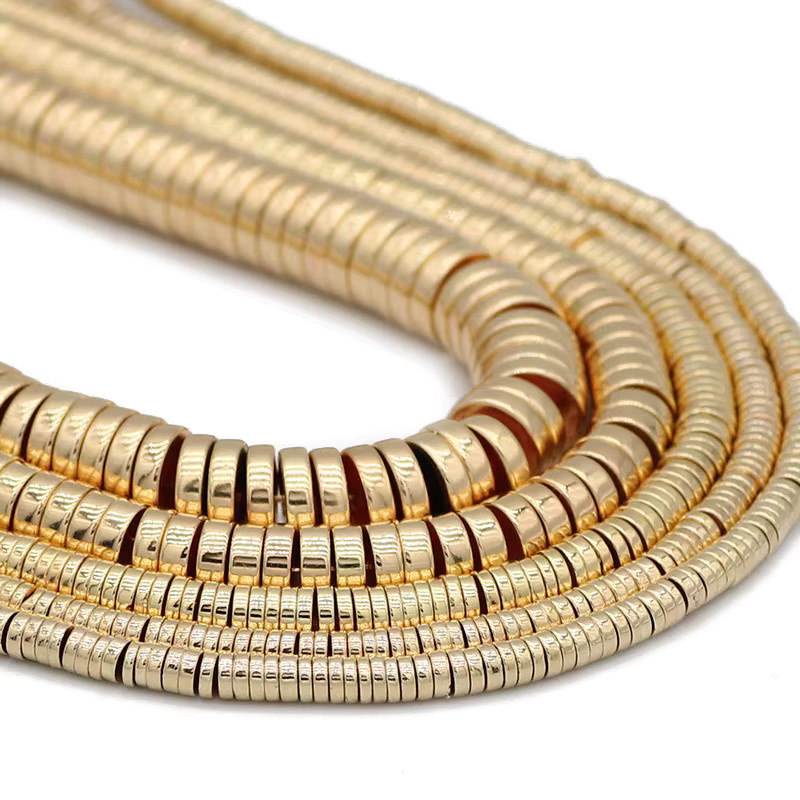 JHNBY Perlen Hämatit, Gold, Edelstahl, Unisex - Bild 2