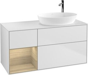 V&B Waschtischunterschrank Finion mit Wandbeleuchtung, Farbe Weiß lackiert, Breite: 120 cm, Tiefe: 50,1 cm, Höhe: 50,1 cm - Bild 1
