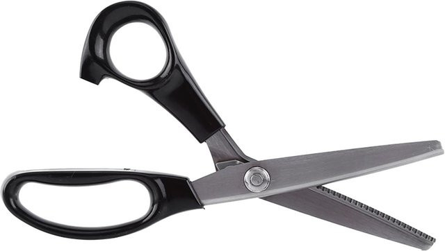 DIYelecs Zackenschere aus Edelstahl für Stoff mit Pinking-Effekt in Schwarz, Länge: 23 cm - Bild 1