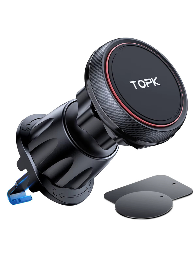 TOPK Magnetische Autotelefonhalterung für Lüftungsschlitze mit N52 Magnet, Schwarz, Universell für iPhone und Samsung - Bild 7