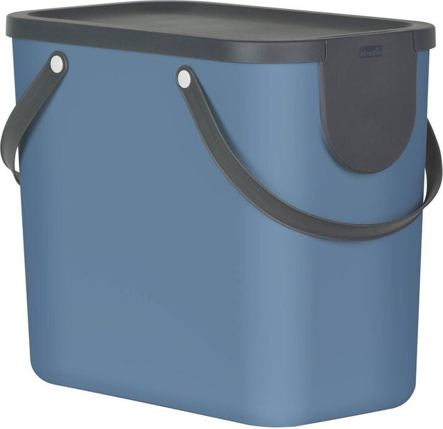 Rotho Abfalleimer Albula Blau mit Flip-Deckel 25 l B/H/T: 23,5 x 34 x 40 cm - Bild 1