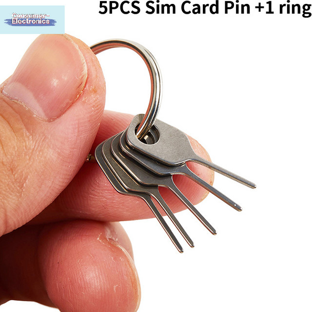 SD&HI SIM-Karten-Auswurfstift-Set, 5 Stück, Farbe: Silber - Bild 1