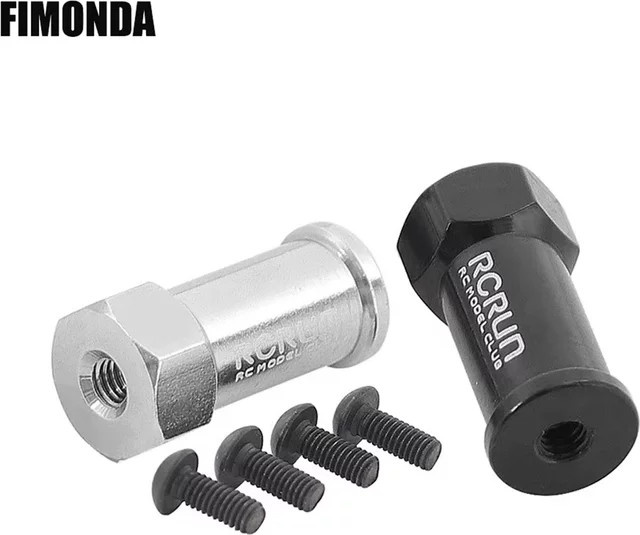 RCRUN Metall-Ersatzradhalterung Sechskant-Nabenadapter, 1:10, Schwarz - Bild 1
