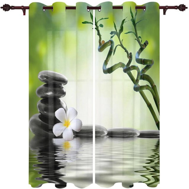 A Family Of Home Textiles Vorhang mit lila Phalaenopsis Orchideen und Schmetterlings-Print, semi-transparent, 2er-Set, Breite: 50 cm, Höhe: 50 cm - Bild 1