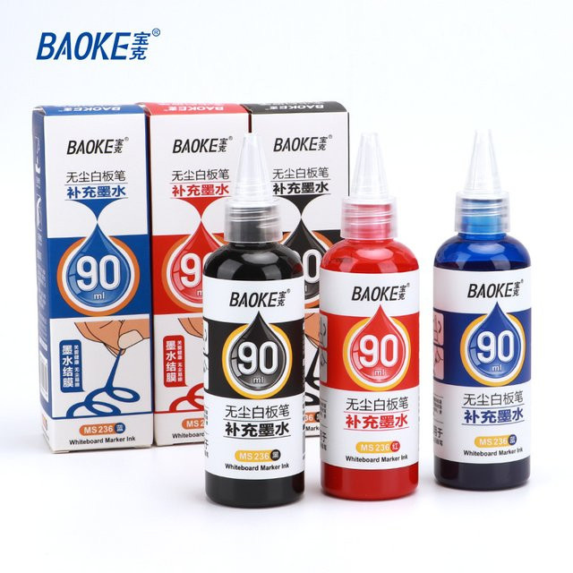 BAOKE MS236 Whiteboard-Marker-Tinte in Schwarz, Blau und Rot, 90 ml - Bild 1