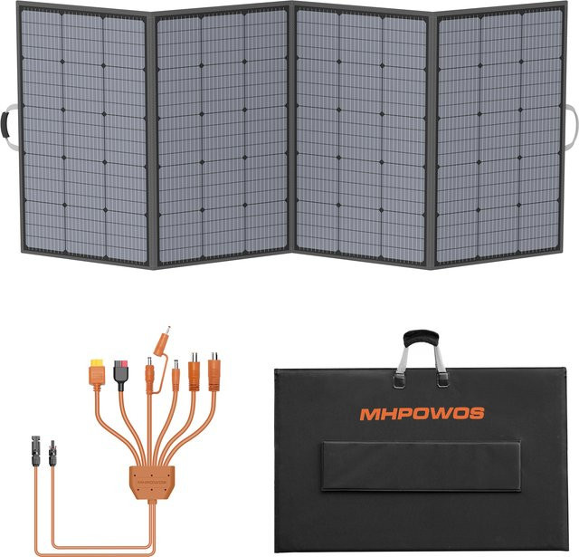 MHPOWOS 400 W faltbares Solarpanel in Schwarz, leichtes tragbares Solar-Ladegerät für Camping und Wohnmobil - Bild 1