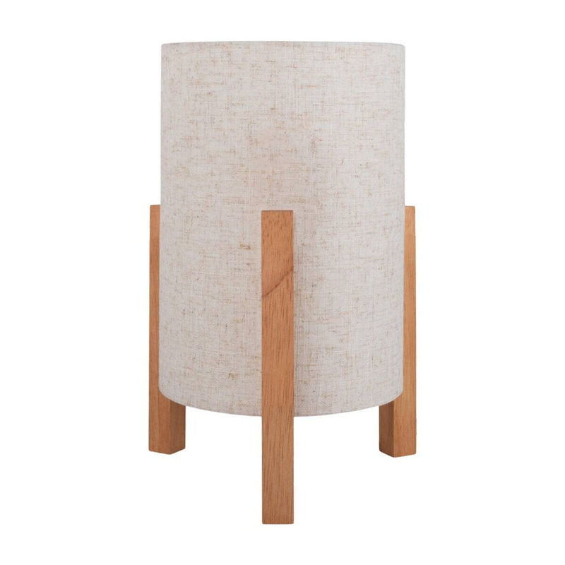 Näve Leuchten Matilda Tischleuchte aus Leinen und Holz in Natur/Beige, B/H/T: 22 x 32 x 22 cm, E27 - Bild 2