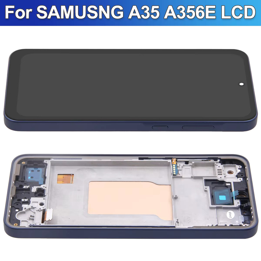 Samsung A35 5G AMOLED Display mit Rahmen und Digitizer in Schwarz als Ersatzteil für A356 LCD Touchscreen - Bild 2