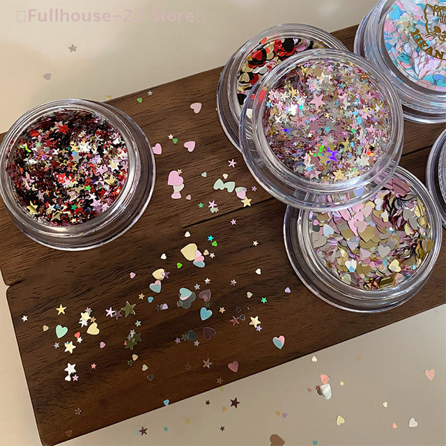 Heabety Nagelpailletten, Glitzer-Sterne 3D, gemischte Farben - Bild 1