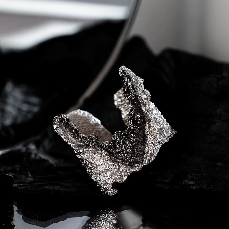 ZHUHE Ringe, Lava, Silber, Unisex - Bild 2