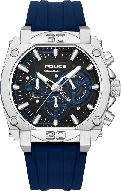 Police Herrenuhr Norwood Chronograph, Edelstahl, Quarz, 45 mm, Schwarz - Bild 1