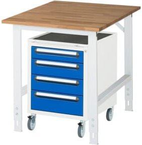Rau Arbeitstisch Tom KM10 höhenverstellbar, grau/mehrfarbig, B/T/H: 75 x 100 x 76-108 cm - Bild 1