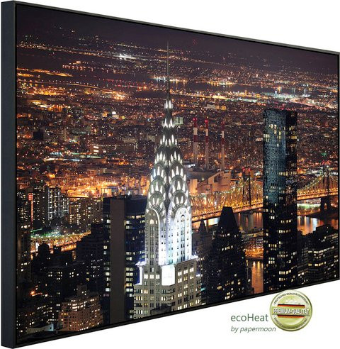papermoon Infrarotheizung EcoHeat Chrysler Gebäude New York mit Matt-Effekt in Bunt, App-Steuerung und Überhitzungsschutz - Bild 1